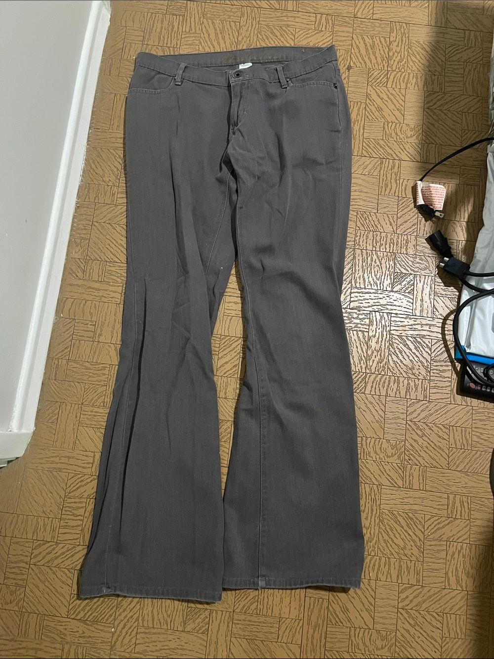 Women's Flared Pants in Charcoal Gray